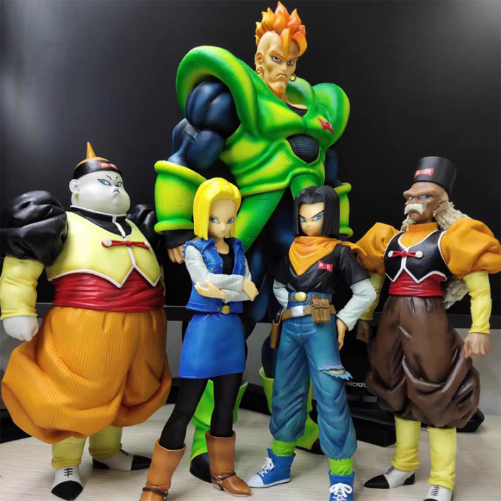 Dragon Ball Android 17 18 19 20 Figure Anime Collection Model Red Ribbon Army Dolls Statue Toys