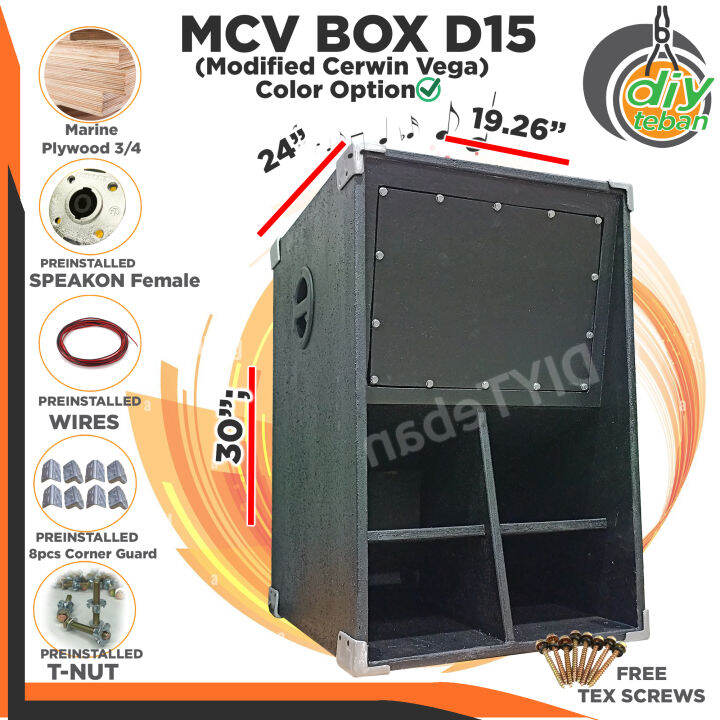 MCV Speaker BOX D15 Black Textured (Modified Cerwin Vega) Long Throw