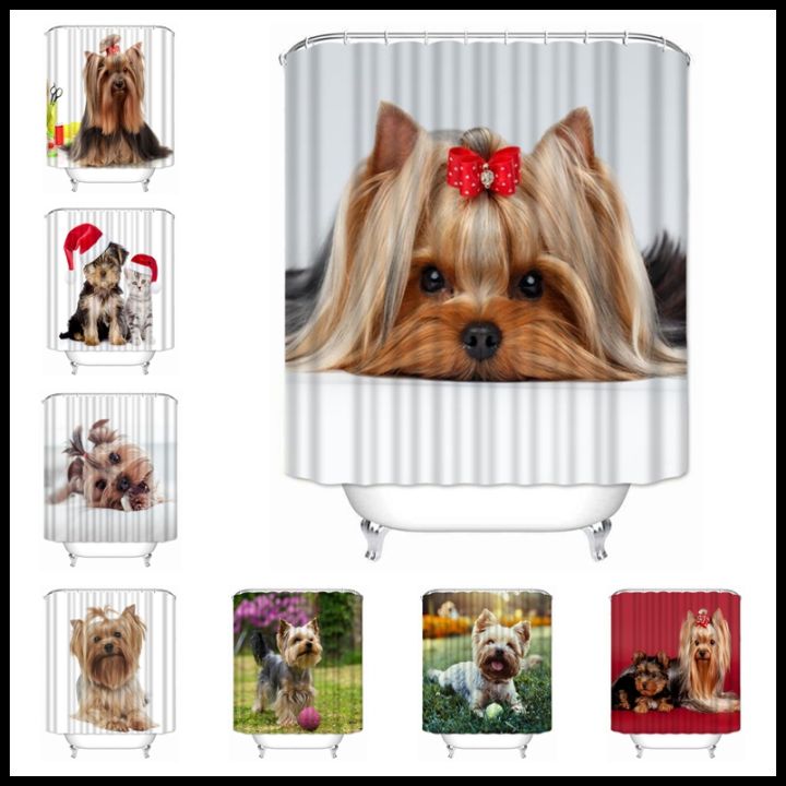 high-quality-lovely-yorkshire-terrier-shower-curtain-waterproof-bathroom-polyester-fabric-bathroom-curtain-home-decor-with-hooks