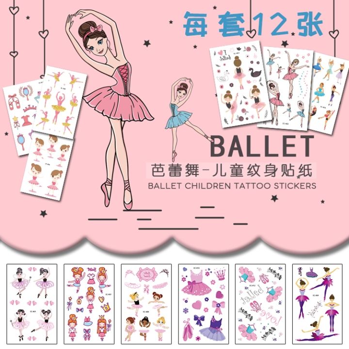 zhile-original-stickers-childrens-tattoo-stickers-safe-and-non-toxic-girl-ballet-dance-stickers-stickers-cartoon-princess
