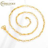 TenLucky 916สีทอง เสน่ห์สร้อยคอจี้สำหรับสาวผู้หญิงสไตล์เกาหลีสิ่งแวดล้อมวัสดุเพื่อสุขภาพพร้อมกล่องเครื่องประดับวันเกิดวาเลนไทน์งานแต่งงานคริสต์มาสปีใหม่ของขวัญ