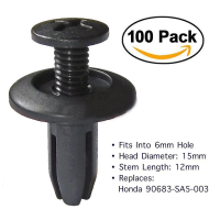 100Pcs รถ Rivets พลาสติก 6mm Hole Dia Fastener กันชนกันชน Push Pin Clip AP-vn4958570