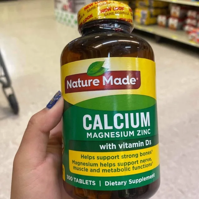 Calcium Magnesium Zinc +D3, 300 Tablets USP Verified (Nature Made