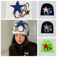 CEEDMAX ฝากระโปรง หมวกไหมพรม skullies Star kullies หมวกคลุมถนน ฮิปฮอป ใบไม้ร่วงและใบไม้ร่วง Y2k สำหรับผู้หญิง