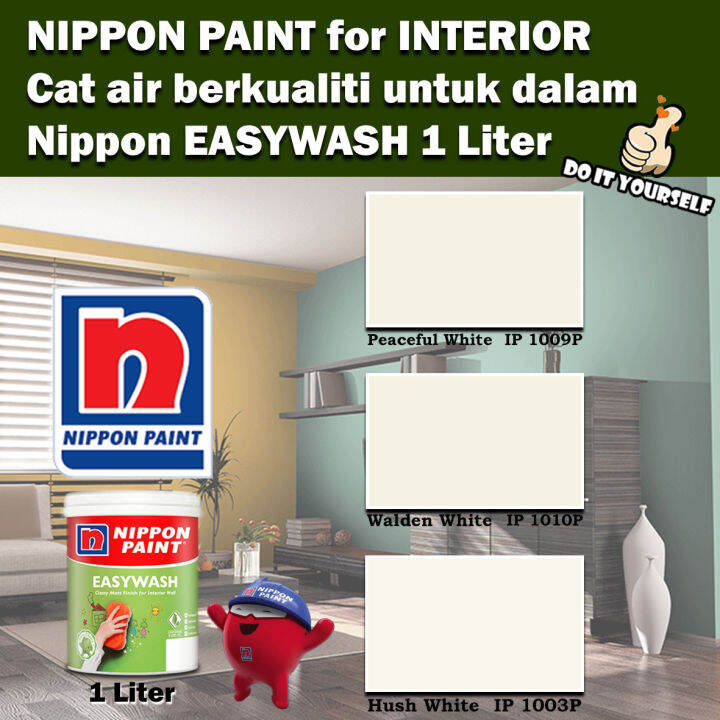 Nippon Paint EasyWash Interior collection 1 & 5 Liter Peaceful White