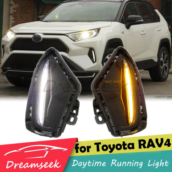 Pair LED DRL Daytime Running Light Glossy Black Fog Lamp Cover For ...