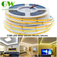 {ItalyNest shop}หลอดไฟ LED 5เมตร/ล็อต DC12V 24V,ซังแถบไฟ LED 320 384 528 LED มีความยืดหยุ่นสูงความหนาแน่นสูงไฟ LED เทป LED สีขาวอบอุ่นเป็นธรรมชาติ