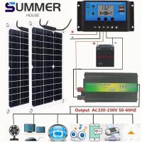 คุณภาพสูง Charger Home with 30-60A Leads Wires Complete Car Adapters Outdoor Grid 1000W Power 12V Generation Solar Panel Controller Inverter Kit Charger Camp