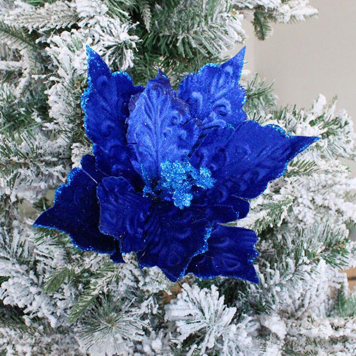 พวงมาลาพลาสติกประดิษฐ์ดอกไม้ประดิษฐ์ดอกไม้ปลอมคริสต์มาส-easybuy88พวงหรีดของตกแต่งต้นไม้คริสต์มาสสวนกำมะหยี่ทำจาก28x28cm
