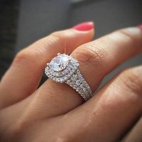 [COD] Cao Shi Amazons new Hearts and Arrows micro-inlaid princess ring simulation diamond wedding