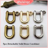 SHUIXINGZ 5pcs ถอดออกได้ Carabiner ทองแดงบริสุทธิ์ กุญแจห่วงกุญแจ ตะขอพวงกุญแจ ที่มีคุณภาพสูง ทองเหลืองที่เป็นของแข็ง พวงกุญแจรูปกุญแจ อุปกรณ์เสริม DIY กระเป๋าเดินทาง