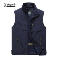 FOJAGANTO Spring Men Waistcoat Outdoor Leisure Solid Color Vest Young Middle-aged Photography Fishing Casual Vest Jacket Male