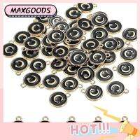 MAXG 50Pcs เคลือบอีนาเมล เครื่องรางตัวอักษร c เครื่องรางตัวอักษร C สีดำสี จี้ห้อยคอ สองด้าน สร้อยคอสำหรับผู้หญิง งานฝีมือดีไอวาย