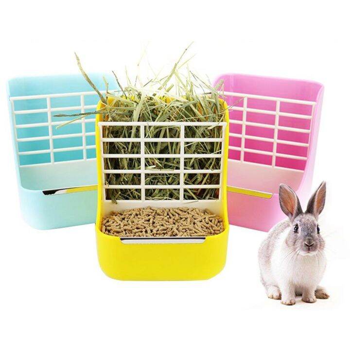 FUYEKN 2 in 1 Less Wasted Guinea Pig Food Container for Grass Pet