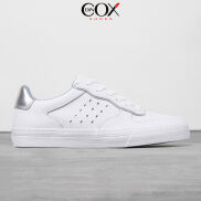 Giày Sneaker Da Bò Thật Nữ DINCOX E03 White Silver Sang Trọng