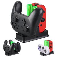 แท่นชาร์จสำหรับ Nintendo Switch 4 Joy Pads ไฟ LED แสดงสถานะ Type C สถานีชาร์จสำหรับ Switch Pro Controller อุปกรณ์เสริม