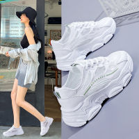 2023 Summer New Ins Korean Style Womens White Shoes Trendy Student Height Increasing Sneakers Running Casual Breathable 678