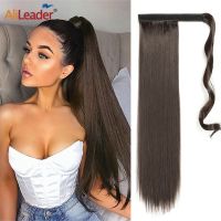 Synthetic Ponytail Long Straight Wrap Around Ponytail Hair Extension Heat-Reistant Fiber Pony Tail Fake Hairpieces For Women Wig  Hair Extensions  Pad