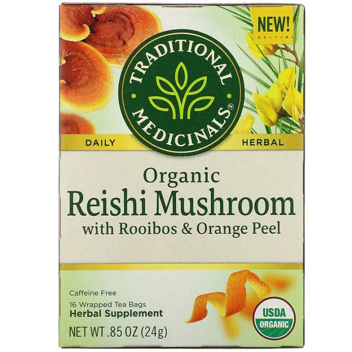 🌿Traditional Medicinals 🌿 Reishi Mushroom🌿 Organic tea Caffeine Free, 16 Wrapped Tea Bags