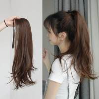 45ซม.55ซม.ผู้หญิงยาวตรง Strappy วิกผมหางม้าธรรมชาติ Microroll วิกผมหางม้า Hair Extension