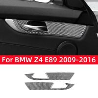 For BMW Z4 Series E89 2009-2016 Car Accessories Carbon Fiber Interior Car Door Handle Panel Trim Cover Frame Decoration Stickers