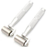 2Pcs Stainless Steel Flat Press Roller Wallpaper Application Hand Tool with Bimetal Bearing 34mm, 40mm