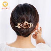 ANNA STORY หรูหราสุดหรู ทันสมัยและทันสมัย สำหรับแม่ พลอยเทียมเทียม ชุดคลุมศีรษะ คลิปปูจัดแต่งทรงผม คลิปปลาฉลาม ที่มัดผมหางม้า กิ๊บติดผมสไตล์เกาหลี หมวกคลุมศีรษะผู้หญิง คลิปปากเป็ดดอกไม้