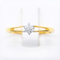 Happy Jewelry: แหวนเพชรของแท้ ดอกพิกุลก้านคู่ เพชรแท้เกสร ทองแท้ 9k (37.5%) ขายได้ จำนำได้ ME740