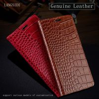 ❈❐☊ Genuine leather Book flip case For samsung galaxy note 20 plus 10 s20 s21 s22 ultra s20FE A72 s10 lite crocodile texture Leather