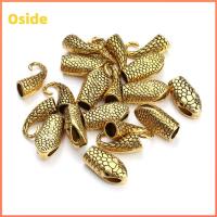 OSIDE 10sets โลหะผสมอัลลอยด์ ตะขอเกี่ยวงู ทองเงินโบราณ สำหรับสายหนัง7มม. ขั้วต่อฝาท้าย ที่มีคุณภาพสูง ตะขอหัวงู การทำเครื่องประดับ