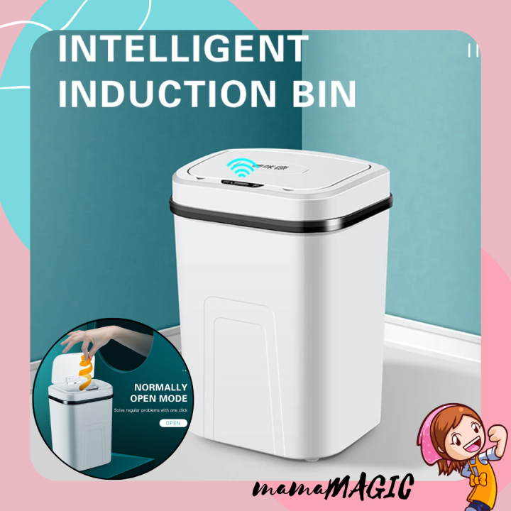 𝓜𝓜 15L Smart Induction Trash Can Wireless Sensor Large Automatic Trash