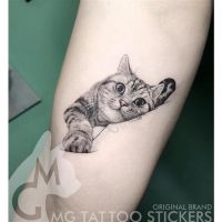 【YF】 Tatoo Waterproof Cat Japanese Cute Pet Arm Semi Permanent Tattoo Animal Funny Sticker Temporary Tattoos for Men Women