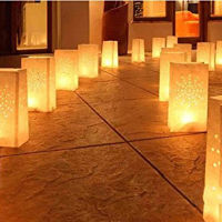 10Pcs Lantern Heart Tea Light Holder Paper Lantern Candle Bag For Festival Wedding Party Home Decoration