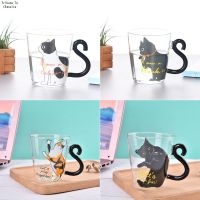 【CW】❧  250ML Glass Juice Cup Mug Tail Handle Valentines Day Gifts