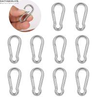 ✓▩ 10 Pieces Stainless Steel Carabiner Clip Spring Buckle M4 Carabiner Clip for Key Swing Set Camping Fishing Hiking Travel