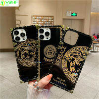 เคส Vivo Y02S Y16 Y02 Y35 Y22 Y30 Y21 Y21s Y33s Y12a Y12s Y15a Y15s Y20 Y20s Y17 Y12 Y91C Y50 Y31 Y51 Y91กรณีสี่เหลี่ยมเคส PC แข็งลายผีเสื้อสุดหรูสำหรับตกแต่งทอง iPhone เคสป้องกันสำหรับผู้หญิงและผู้ชาย