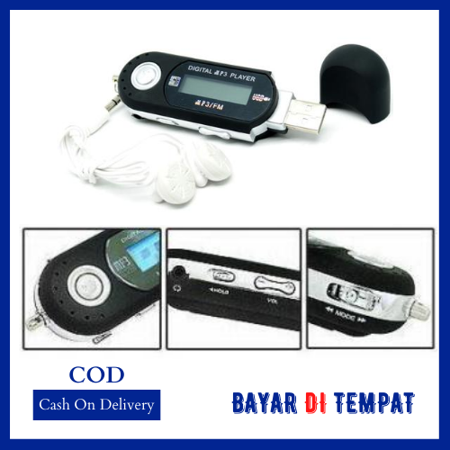 USB ICEICE MP3 Player LCD Display FM Radio TF Slot + Earset Audio SNR