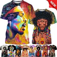 Guitar Rocker Jimi Hendrix 3D Printed Personality T Shirt Creative Singer Pattern Unisex Hip-hop Style Short-sleeved T-shirt Top