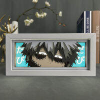 Dabi ตาโคมไฟใบหน้าสำหรับประดับห้องกล่องไฟมังงะ3d Papercut Diy โคมไฟตั้งโต๊ะไม้อะนิเมะ Light ฮีโร่ของฉัน A Cademia Dropship