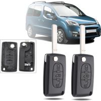 【▼Hot Sales▼】 xian9 1คู่3ปุ่มเปลือกกุญแจรีโมทแบบพับรถ Fob W W/ใบมีดสำหรับ Citroen Berlingo