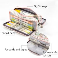 Canvas school case, bag for pencils and pens, stationery supplies