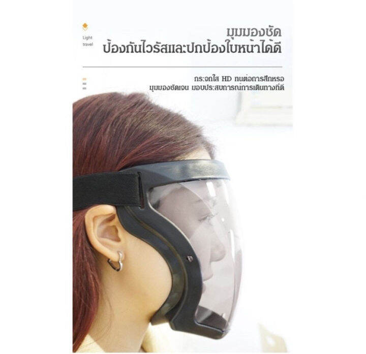 พร้อมส่ง-face-shield-เฟสชิว-หน้ากากคลุมหน้า-ช่วยป้องกันละอองฝอย-หน้ากากใส-หน้ากากกันน้ำลาย-แบบติดกับแว่น-faceshield