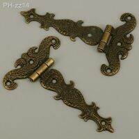 2pcs Antique Cabinet Hinges Vintage Hardware with Screws for Furniture Doors Wooden Boxes Jewelry Case Chest