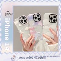 Simple INS Art Cloud CASETiFY Phone Case compatible for iPhone 14 13 12 11 Pro Max X XS MAX XR Case Transparent Shockproof Protective TPU Soft Cover