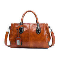 GDS Women S Soft Oil Wax Leather Large Bag Lagre Capacity Design เหมาะสำหรับออกเดท