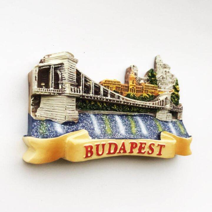 hungary-budapest-danube-tourism-commemorative-decorative-craft-gift-three-dimensional-chain-bridge-magnetic-fridge-sticker-refrigerator-sticker