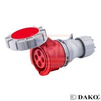 "DAKO PLUG" HTN 2241-3 ปลั๊กตัวเมียกลางทางกันน้ำ สำหรับตู้คอนเทนเนอร์เย็น 3P+E 32A IP67 3H