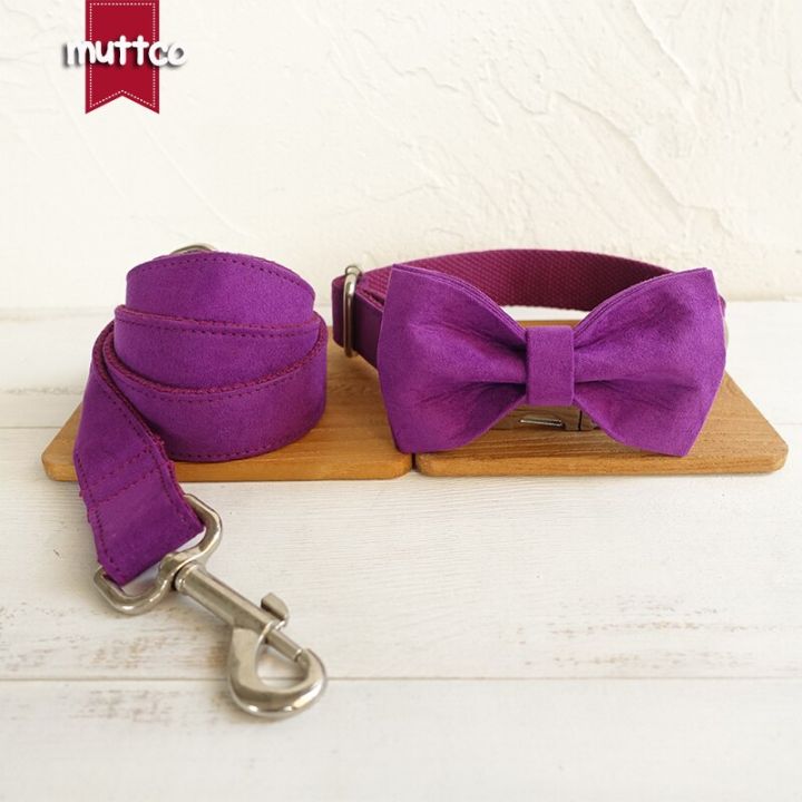 hot-selling-pets-mart-mall-muttco-retailing-self-designed-nylon-solid-dog-accessory-the-candy-purple-handmade-5-sizes-dog-collars-and-leashes-set-udc029