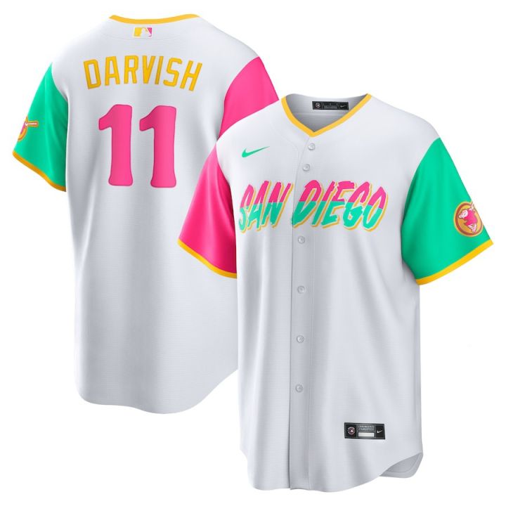 เสื้อกีฬาเบสบอล-ลายทีม-san-diego-fathers-yu-darvish-สีขาว