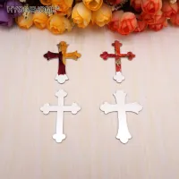 20 Pieces Mirror Cross Sticker Laser Cutting Acrylic Crosses Wedding Party Favors Home Decor Cleaning Tools